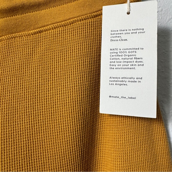 NWT Size S Mustard Yellow Wide Leg Flare Thermal Trouser Pant - MATE the Label - Picture 5 of 9